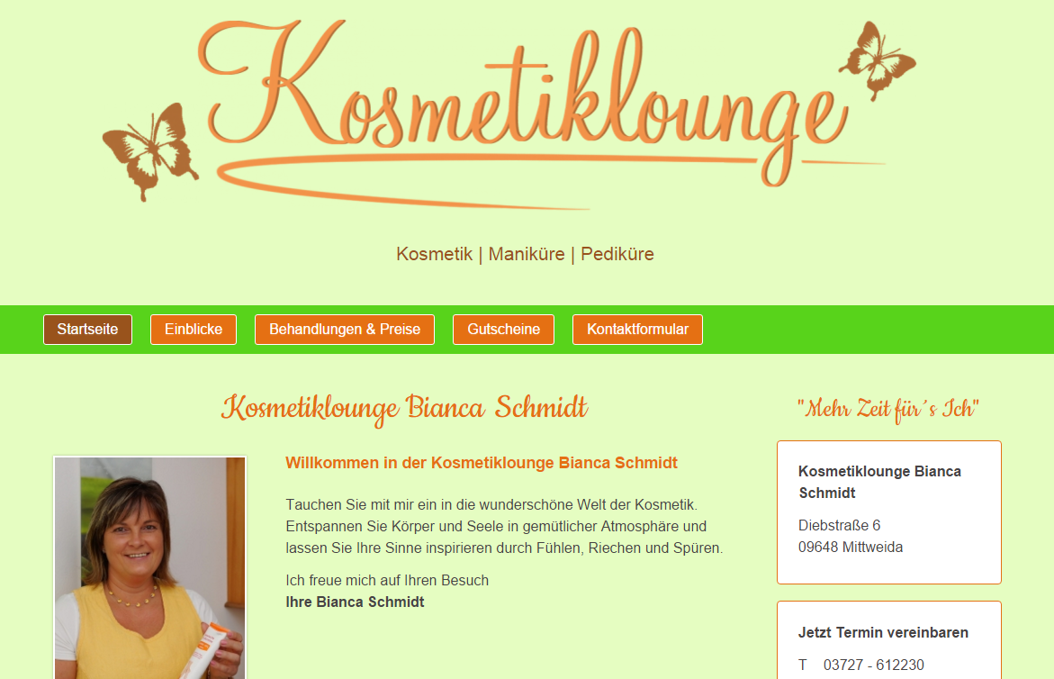 Kosmetikstudio Homepage erstellen