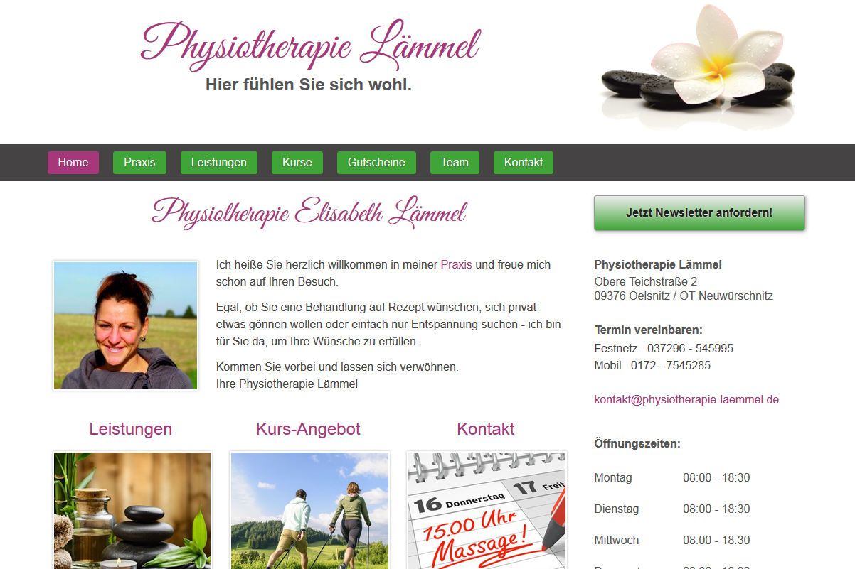 Physiotherapie Homepage erstellen