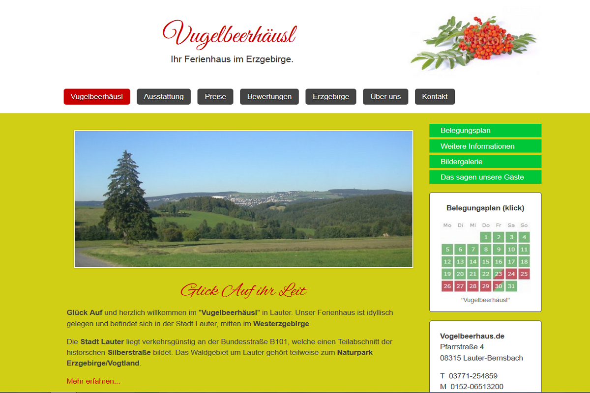 Ferienhaus Homepage erstellen